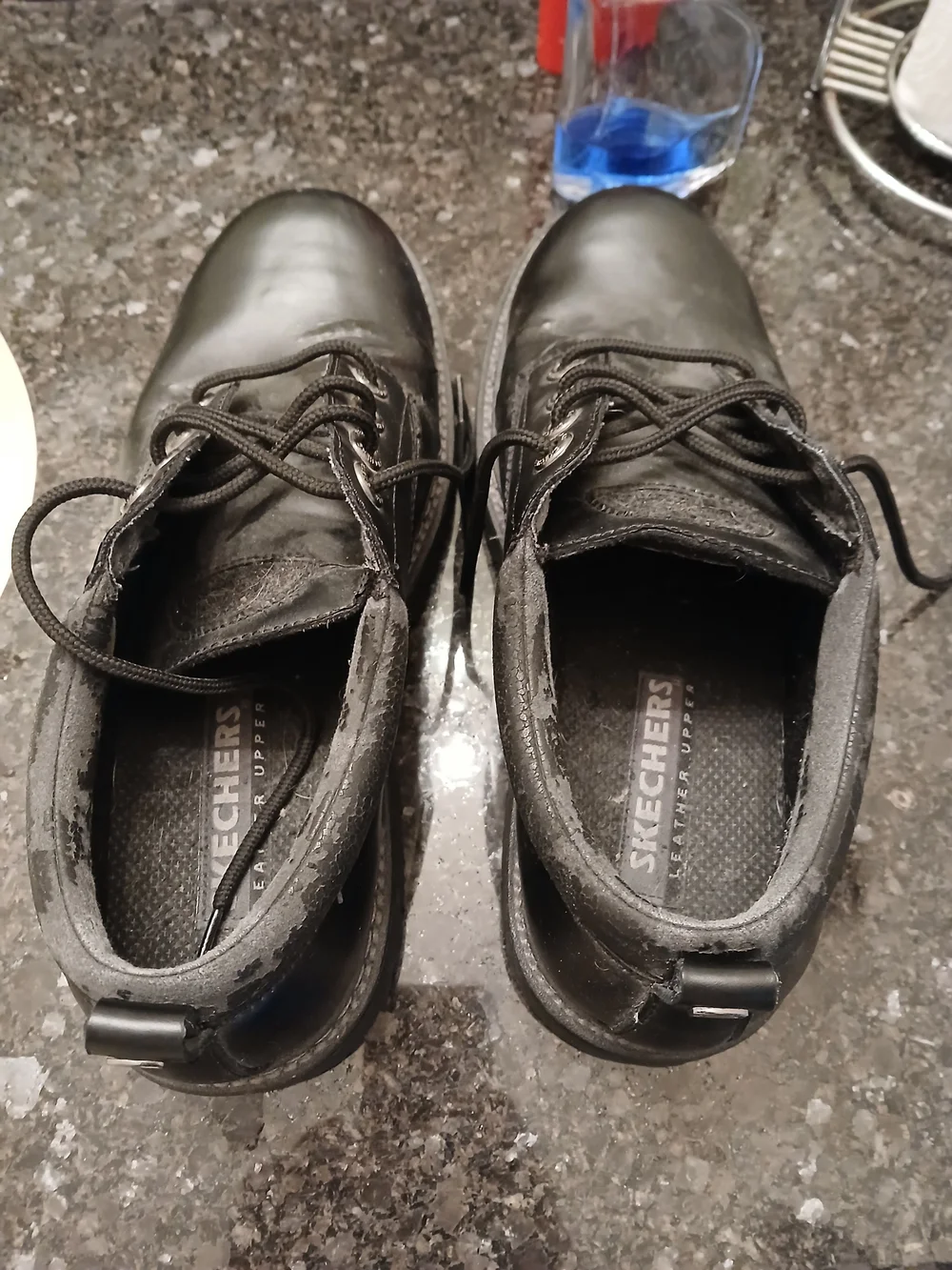 Skechers Men's Black Lace-Up Work Boots